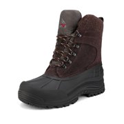 NORTIV 8 Mens Winter Insulated Waterproof Snow Rugged Winter Outdoor Hiking Men's Work Boots TERREX-1M Brown Size 14