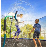 Gold Toy Trampoline Sprinkler Water Park, Outdoor Trampoline Waterwhirl Sprinkler Toy for Kids, Fun Summer Backyard Water Park Game Toy for Boys and Girls