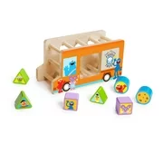 Bright Starts Sesame Street Foodie Truck Fun Wooden Shape Sorter Toy, Ages 18-36 months