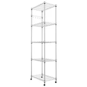 Hot 5-Tier Steel Wire Shelving Rack on Wheels for Storage in Kitchen 72inch Height 5-Tier Shelf, Free 2-day delivery