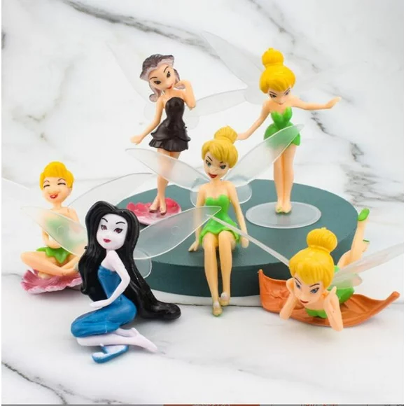 Tinkerbell Tinker Bell Fairy Girls Dolls 6pcs Figures Cake Topper Party Toy Gift