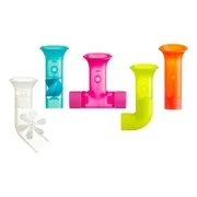 Boon Pipes Building Bath Toy Set, Colorful Learning Bath Toys Suction to Wall, 5 Pack