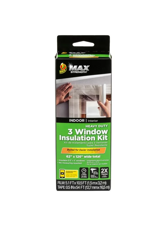 Duck Max Strength 62 in. x 126 in. Rolled Window Insulation Film Kit, Fits up to 5 Windows