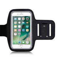 Ultra Slim Adjustable Sports Armband With Touch Screen Protector and Key Holder for iPhone 7 Plus, iPhone 6s Plus, iPhone 6 Plus - Safety Reflectors, Sweat Resistance, Fit Arm Size 9 - 18.5 inch