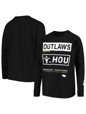 Houston Outlaws Youth Overwatch League Double Down Long Sleeve T-Shirt - Black