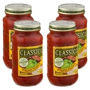 (4 Pack) Classico Italian Sausage with Peppers and Onions Pasta Sauce, 24 oz Jar