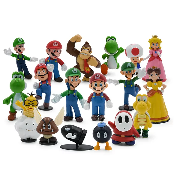Super Mario Action Figures Toys Set of 18 Mario Figures Collection Playset