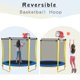 image 4 of 5.5ft 220lbs Load Trampoline With Enclosure Net And Basketball Hoop For Kids Toddler Indoor Outdoor Rebounder Trampoline, Blue 76.5x63x60inch