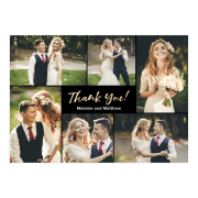 Personalized Wedding Thank You Card - Classic Love & Thanks - 5 x 7 Flat