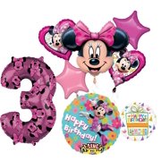 Minnie Mouse Party Supplies 3rd Birthday Happy Helper Sing A Tune Balloon Bouquet Decorations