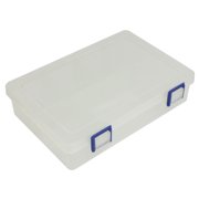 Unique Bargains Travel Plastic 8 Compartments Small Component Storage Box Organizer Case Clear White