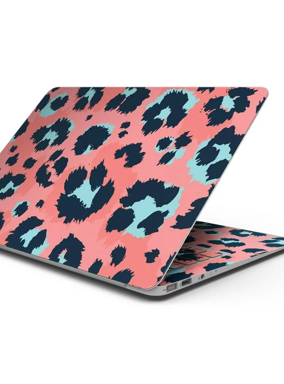 Design Skinz Leopard Coral and Teal V23 Full-Body Wrap Scratch Resistant Decal Skin-Kit Compatible with MacBook 13" Pro w/TB (A2289)