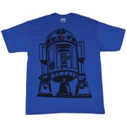 Star Wars Tall Mens T-Shirt - R2-D2 Giant Black Line Drawn R2D2 Image (XX-Large)