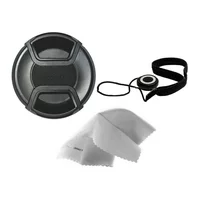 Sony Lens Cap Center Pinch (55mm) + Lens Cap Holder + Nwv Direct Microfiber Cleaning Cloth. (Alternative To Sony ALC-F55A)