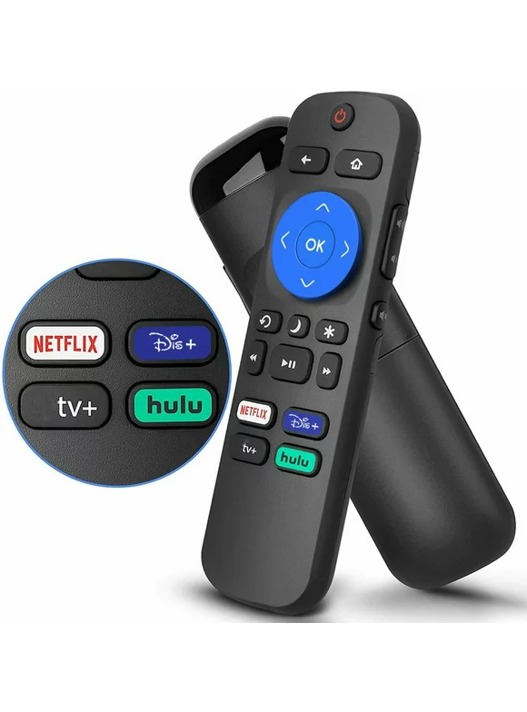 Universal Replacement ROKU TV Remote Fit for All Roku TV TCL/JVC/RCA/Philips/Magnavox/Haier/Sanyo/LG Roku TV with Apple TV+, Disney+, Netflix, Hulu Buttons Not for Roku Stick, Roku Box
