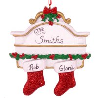White Mantle Family 2 Personalized Christmas Ornament DO-IT-YOURSELF