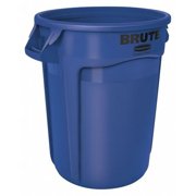 RUBBERMAID FG263200BLUE 32 gal. Polyethylene Round Trash Can , Blue
