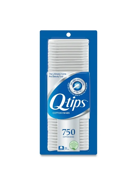 Q-tips Cotton Swabs Original for Hygiene and Beauty Care, Made with 100% Cotton 750 Count