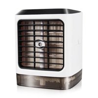 Portable Mini Air Conditioner Desktop Air Cooler Humidifier USB Fan with LED Light