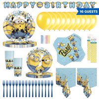 Despicable Me Minions Birthday Party Tableware, Decoration and Balloon Kit for 16 Guests