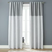 Better Homes & Gardens Colorblock Solid Polyester Pole Top Blackout Single Curtain Panel , 50"x84" , Silver