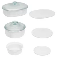 CorningWare French White, Round & Oval Casserole Dish Set, 8 Piece