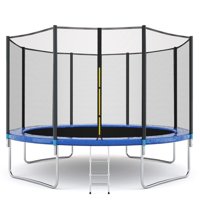 AUWER 12 FT Kids Trampoline With Enclosure Net Jumping Mat And Spring Cover Padding