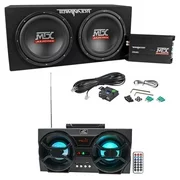 MTX Terminator TNP212D2 1200w Dual 12 Subwoofers/Box/Amp Package+Free Speaker !