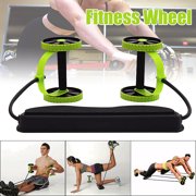 Double AB Roller Wheel Sport Core Fitness Abdominal Exercises Equipment Waist Slimming Trainer Abdominal Trainers Training Workout Machine at Home Gym