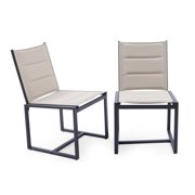 Coral Coast Carano Padded Sling Outdoor Side Armless Dining Chair - Set of 2