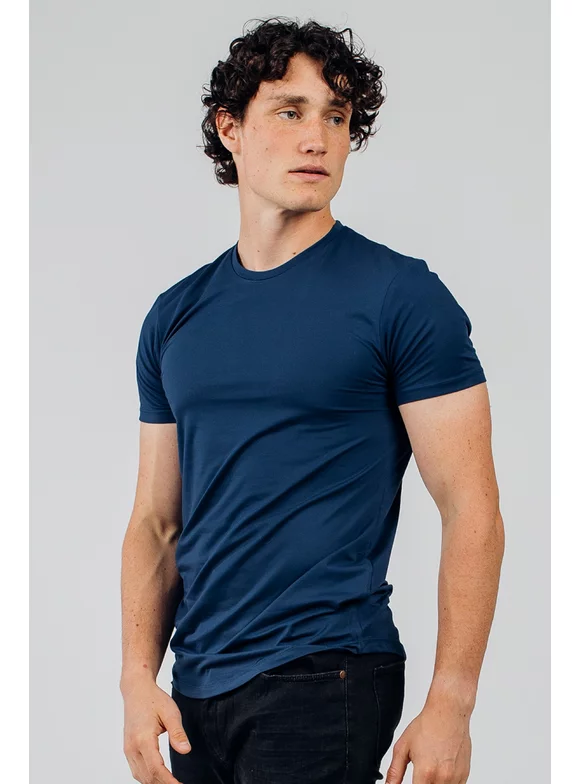 Barbell Apparel Men's Fitted Drop Hem Short Sleeve Workout Shirt