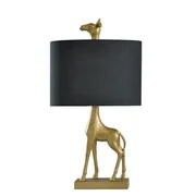 Golden Giraffe Table Lamp - Solid Gold - Navy Blue