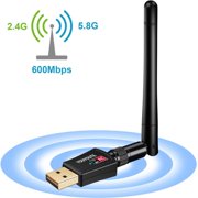Wireless USB wifi Adapter, Amerteer 600Mbps 2.4GHz/5GHz Dual Band WIFI Adapter 802.11AC Wireless Network w/ Antenna for Computer PC Laptop Win XP/7/8/10,MAC