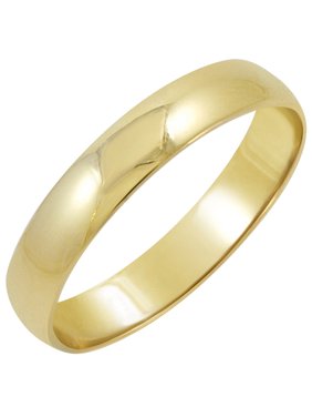 Oxford Ivy Men's 10K Yellow Gold 4mm Classic Fit Plain Wedding Band (Available Ring Sizes 7-12 1/2)
