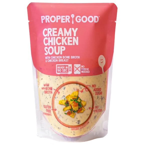 Proper Good Ready to Serve Creamy Chicken Soup, 12 oz, Shelf-Stable