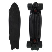 veZve Mini Fish Cruiser Skateboard Complete for Kids Boys Girls, 22 inch, Black