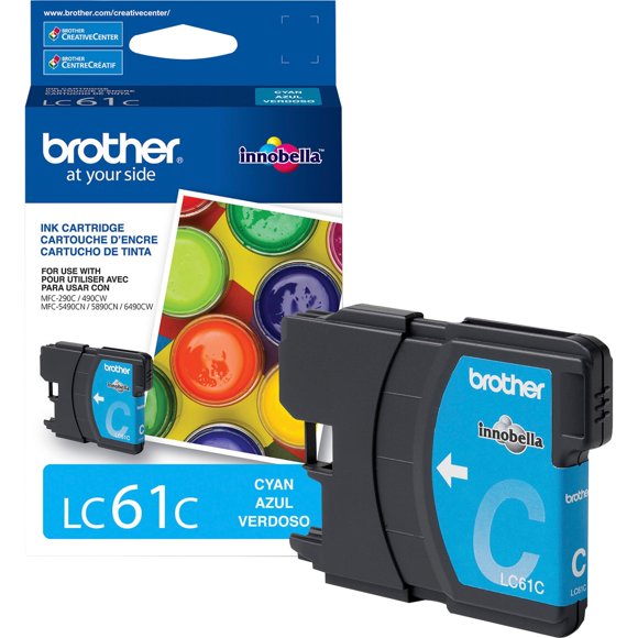 Brother Genuine LC61C Innobella Printer Ink, Cyan