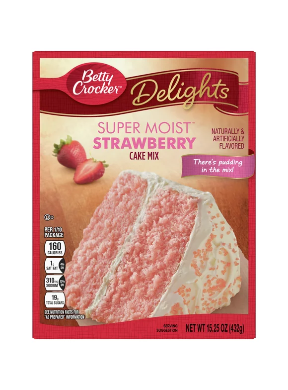 Betty Crocker Super Moist Strawberry Cake Mix, 15.25 oz.