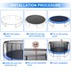 image 5 of Trampoline With Balance Bar, 14x14x8.2ft 800lbs Load Safety Enclosure Net Basketball Hoop 2-Step Ladder Outdoor Backyard Kids Recreational Trampolines For Toddlers, Black Blue