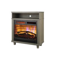 Mainstays 26'' Freestanding Wood Mantel Fireplace Heater, Grey Finish, FP404RN