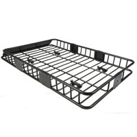 64" Universal Black Roof Rack Cargo with Extension Car Top Luggage Holder Carrier Basket SUV
