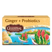 Celestial Seasonings Ginger plus Probiotics Herbal Tea, 20 Count Box