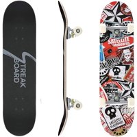 HEMBOR 31''x 8'' Skateboard, Standard Skate Boards for Youths Beginners Sports Lovers (Skulls)