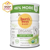Burts Bees Organic Infant Formula with Iron, Milk Based Powder, 34 oz.