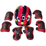 7PCS Kids Safety Helmet & Knee & Elbow Pad Set For Boy Girl Cycling Skate Bike Protective Set