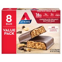Atkins Protein-Rich Meal Bar, Chocolate Peanut Butter, Keto Friendly, 8 Count