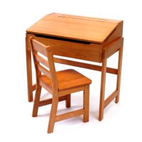 Child's Slanted Top Desk & Chair Pecan