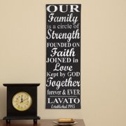Personalized Our Family Circle 9" x 27" Canvas