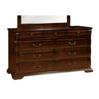 Furniture of America Oulette Transitional 9-Drawer Wood Dresser in Cherry