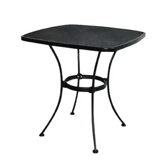 Woodard Uptown 28" Steel Mesh Square Bistro Style Patio Dining Table, Black